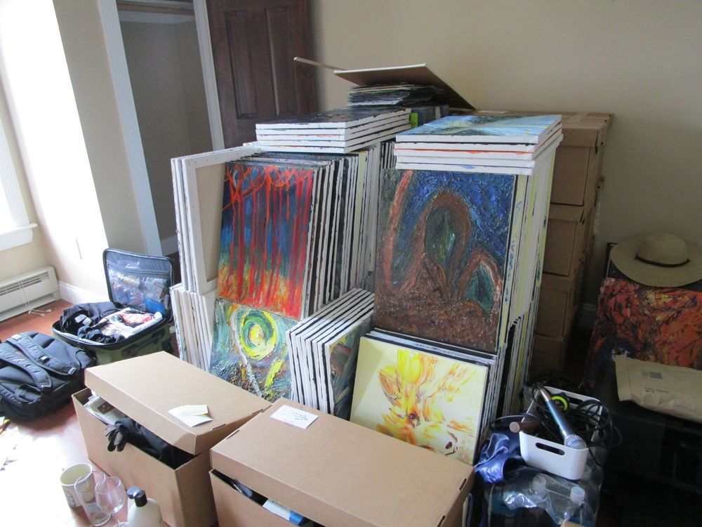 Here is basically everything I own. It's about to go in storage, except the suitcase and backpack. Those are coming around the world with me this year. Unless I can fit everything in the backpack.