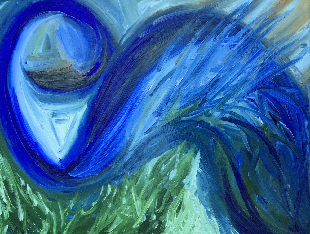 What Kind of Bird Am I? Peacock, oils on 16