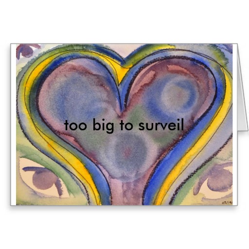 Too Big to Surveil. Watercolor notecards via Zazzle.
