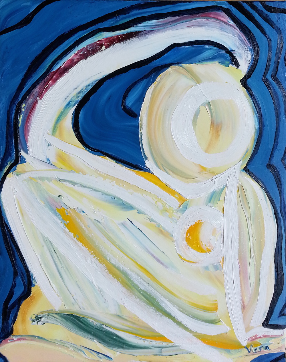 Oils on 40 x 50 cm stretched canvas.